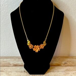 Krementz Elegant Gold and Rose Gold tone Floral Necklace